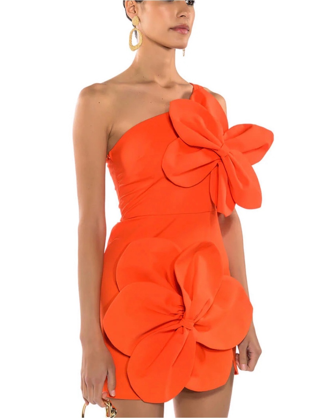 Akira Gemma Floral Detail One Shoulder Mini Dress
